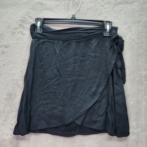 Reformation Black Wrap Mini Skirt Womens‎ Size Medium Viscose Rayon Tie Detail